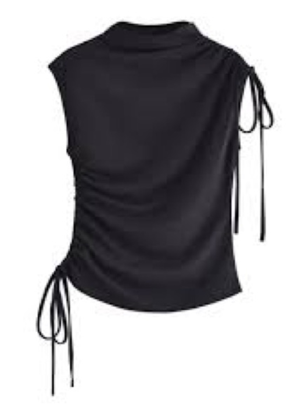 Zara Black Sleeveless Tie-Detail Top
